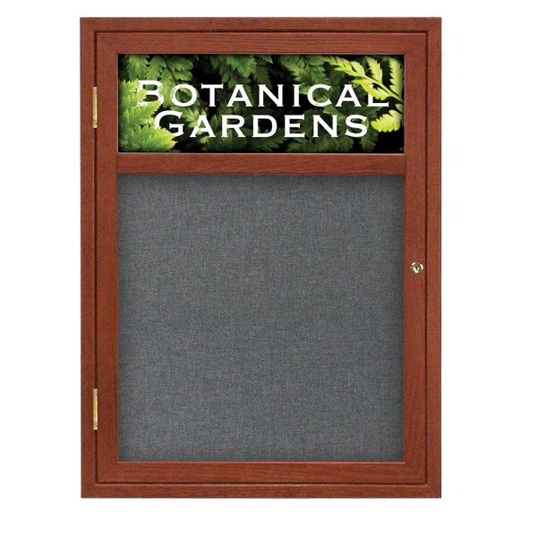 Sliding Glass Door Radius Letterboard, Hdr, 72"x48", Satin/Grey Vinyl